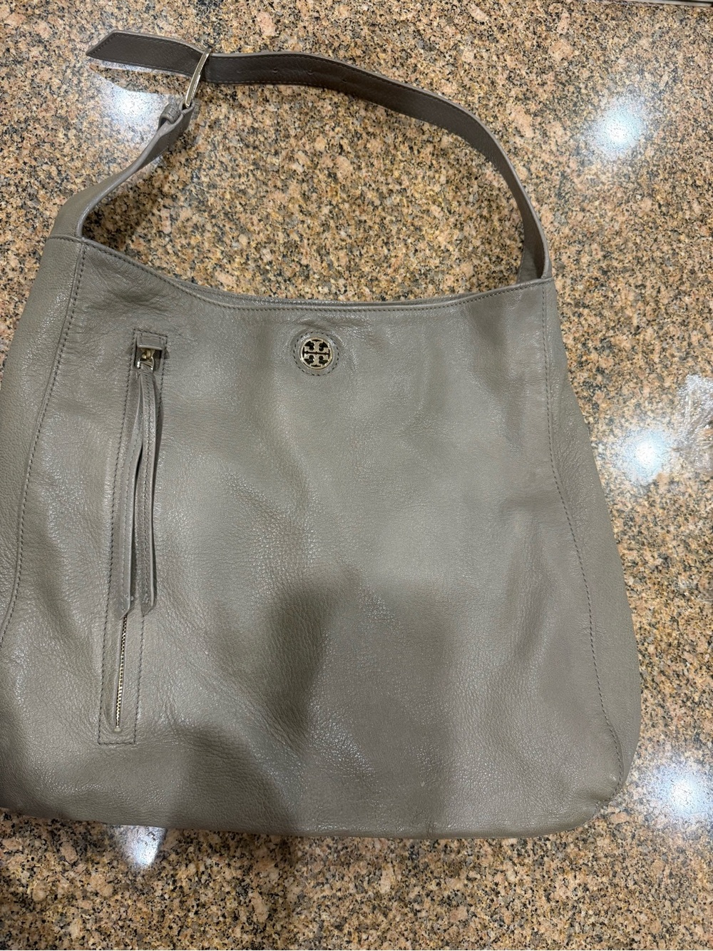 Tory Burch Taupe brody pebbled leather bag - Picture 3 of 6